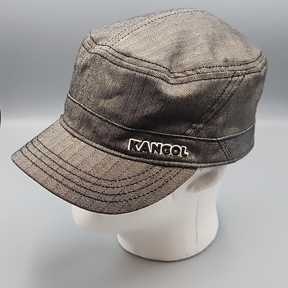 Kangol Brown Tan Logo S/M Hip Hop Cadet Cap Hat NWOT